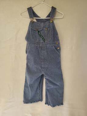 Vintage Key Imperial Hickory Stripe Overalls Size 14
